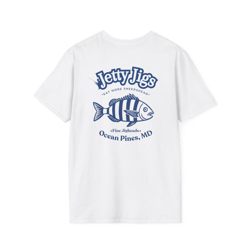 Eat More Sheepshead – Jetty Jigs White T-Shirt